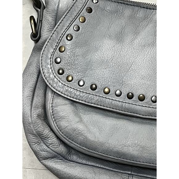 EUC Frye Soraya Saddle Shoulder Crossbody Bag in Ash Gray Studs - Picture 3 of 8